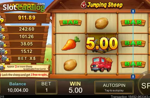 Скрин3. Jumping Sheep слот