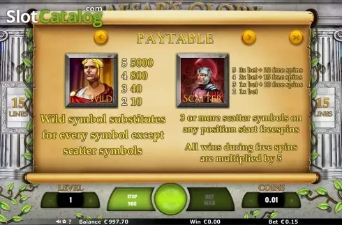 Скрин7. Caesar's Glory (Join Games) слот