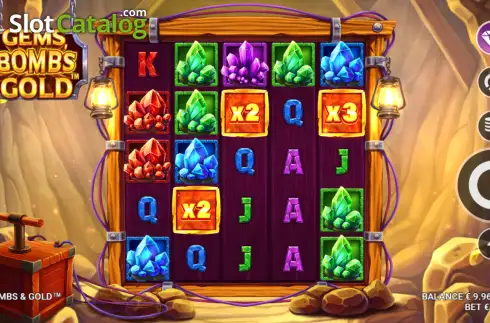 Скрин2. Gems, Bombs & Gold слот