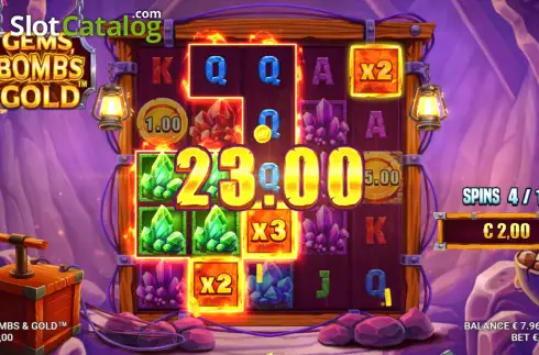 Скрин3. Gems, Bombs & Gold слот