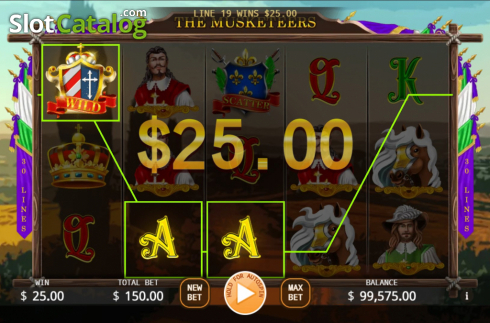 Скрин4. The Musketeers (KA Gaming) слот
