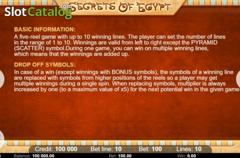 Скрин7. Secrets of Egypt (Kajot Games) слот