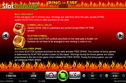 Скрин7. Ring Of Fire Dice слот