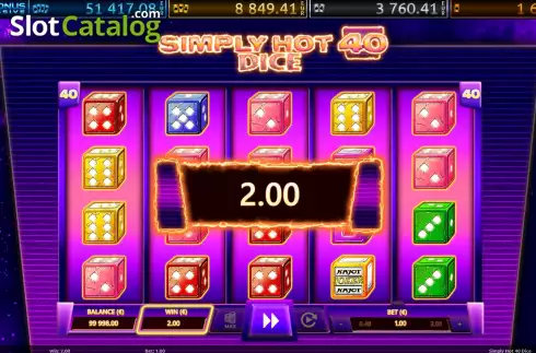 Скрин3. Simply Hot 40 Dice слот