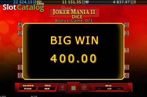 Скрин3. Joker Mania II Street Dice слот