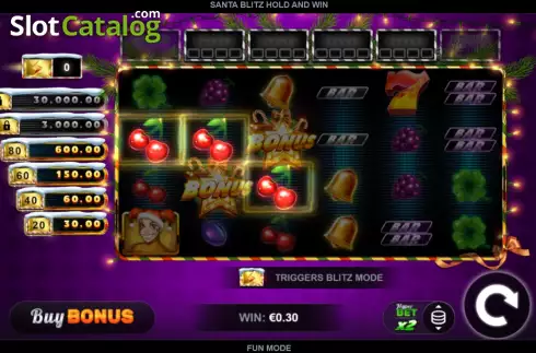 Скрин3. Santa Blitz Hold and Win слот