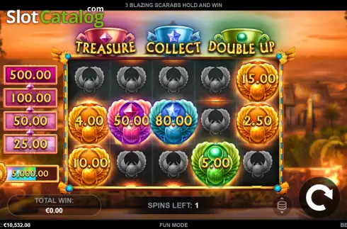 Скрин3. 3 Blazing Scarabs Hold and Win слот