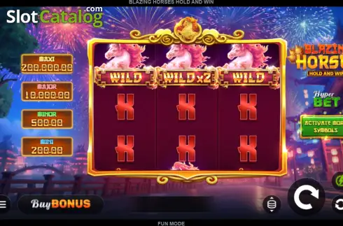 Скрин2. Blazing Horses Hold and Win слот