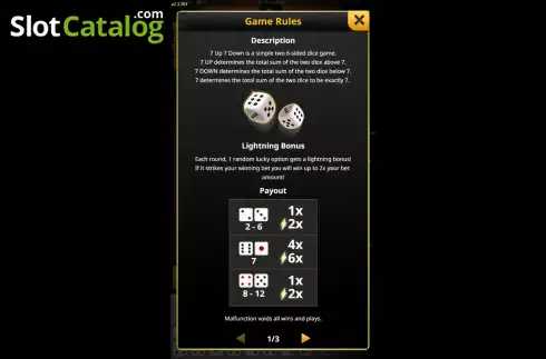 Скрин7. 7 Up 7 Down (KingMidas Games) слот
