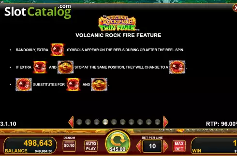 Скрин6. Volcanic Rock Fire Twin Fever слот