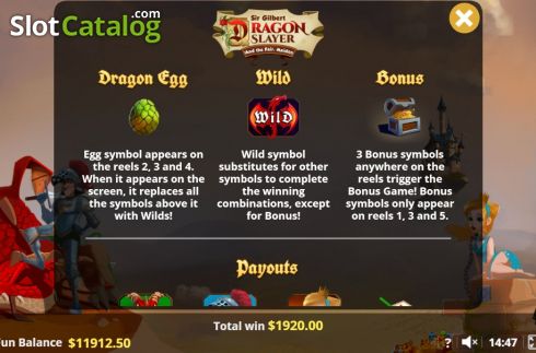 Скрин8. Dragon Slayer (Lady Luck Games) слот