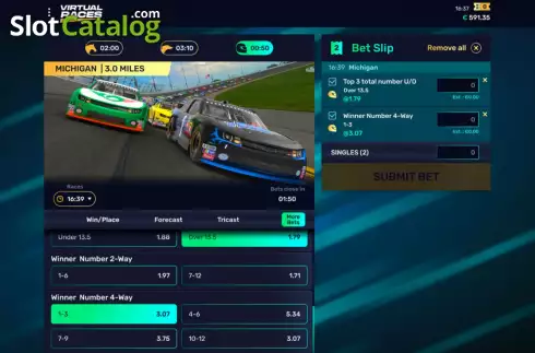 Скрин2. Virtual Races слот