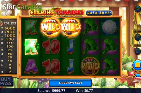Скрин4. Flaming Tomatoes: Cash Shot слот