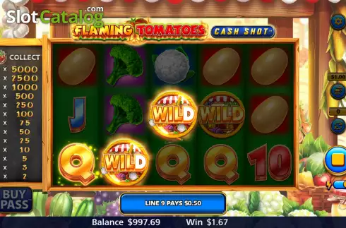 Скрин5. Flaming Tomatoes: Cash Shot слот