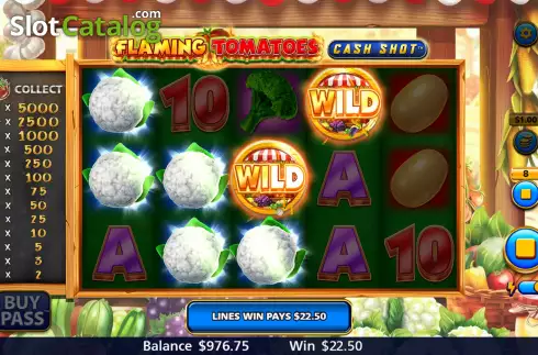 Скрин6. Flaming Tomatoes: Cash Shot слот