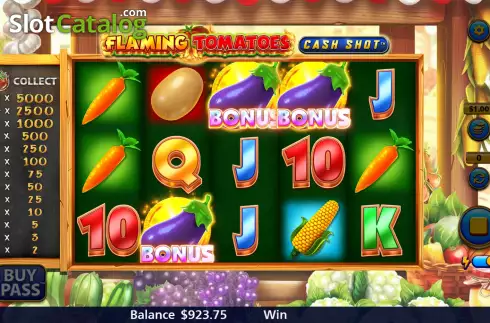Скрин9. Flaming Tomatoes: Cash Shot слот