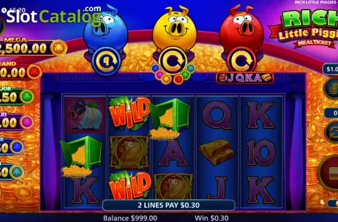 Скрин4. Rich Little Piggies Meal Ticket слот