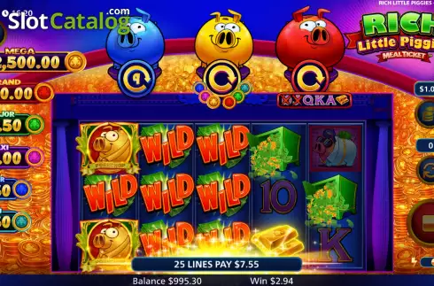 Скрин7. Rich Little Piggies Meal Ticket слот