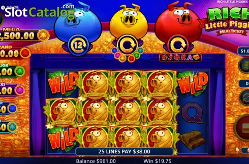 Скрин8. Rich Little Piggies Meal Ticket слот