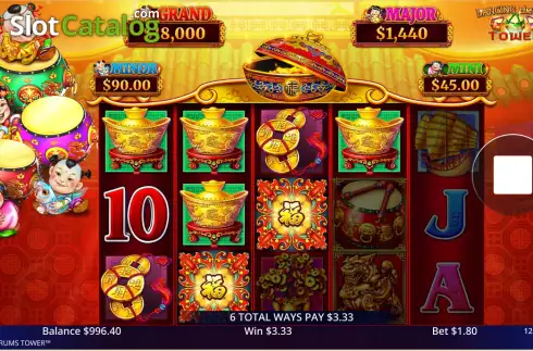 Скрин3. Dancing Drums Tower слот