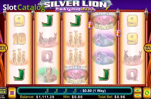 Скрин4. Silver Lion Feature Ball слот