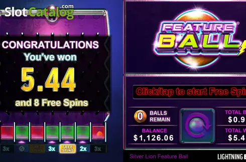 Скрин9. Silver Lion Feature Ball слот