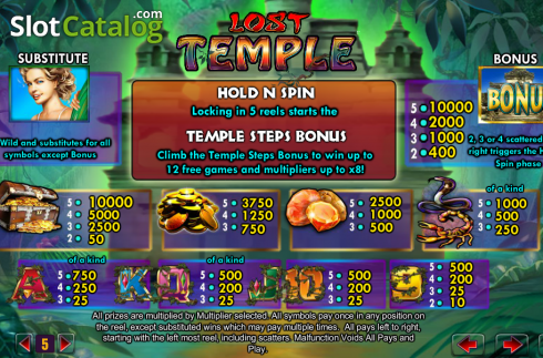 Скрин2. Lost Temple слот