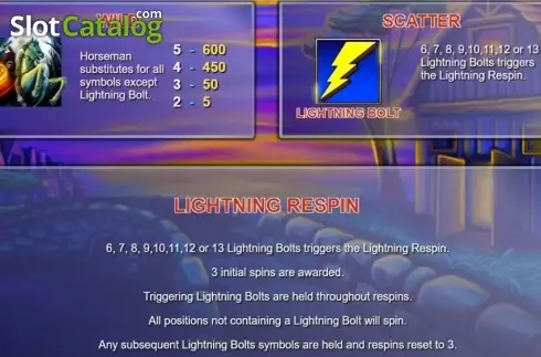Скрин8. Lightning Horseman слот