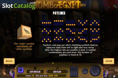 Скрин9. Tomb of Egypt Dice слот