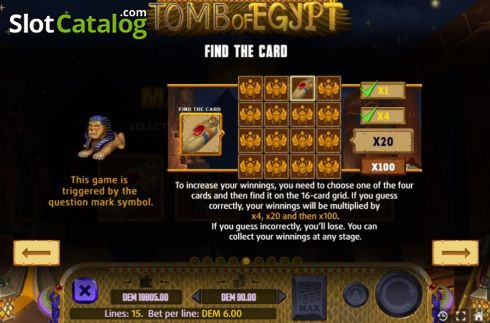 Скрин9. Tomb of Egypt слот