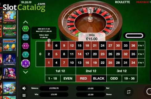 Скрин4. Roulette (Matrix Studios) слот