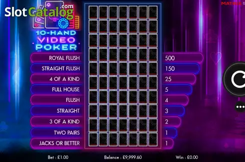 Скрин2. 10 Hand Video Poker слот