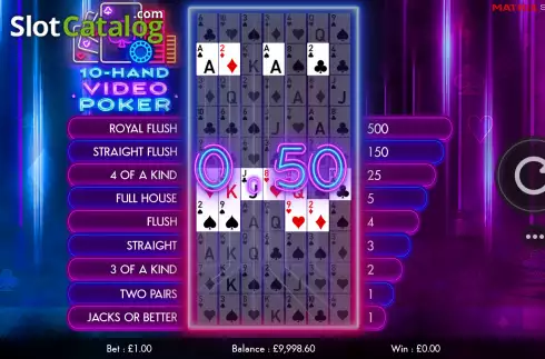 Скрин3. 10 Hand Video Poker слот