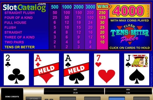 Скрин2. Tens or Better (Microgaming) слот