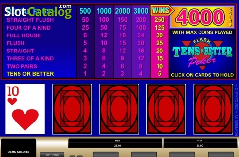 Скрин4. Tens or Better (Microgaming) слот