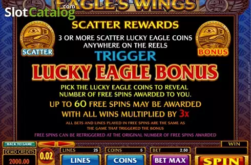 Скрин2. Eagle's Wings слот