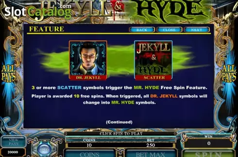 Скрин4. Jekyll And Hyde (Microgaming) слот