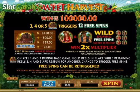 Скрин2. Sweet Harvest (Games Global) слот