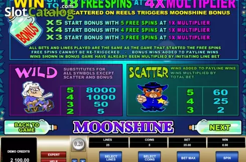 Скрин8. Moonshine (Microgaming) слот