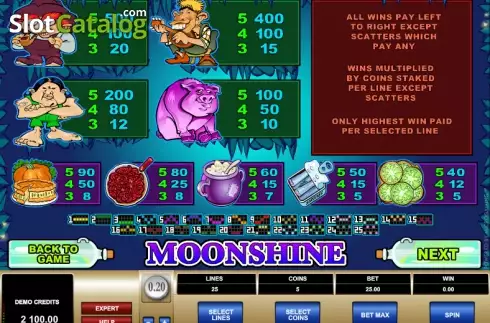 Скрин9. Moonshine (Microgaming) слот