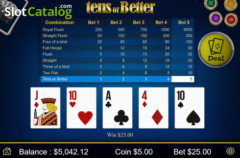 Скрин3. Tens or Better (Mobilots) слот