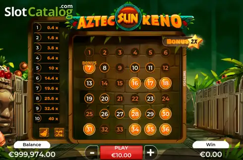 Скрин2. Aztec Sun Keno слот