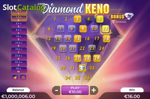 Скрин3. Diamond Keno слот