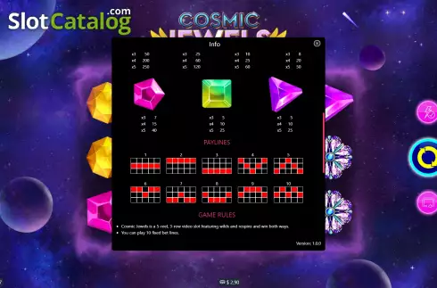 Скрин8. Cosmic Jewels (Mplay) слот