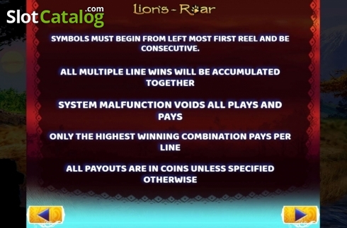 Скрин9. Lion's Roar (MultiSlot) слот
