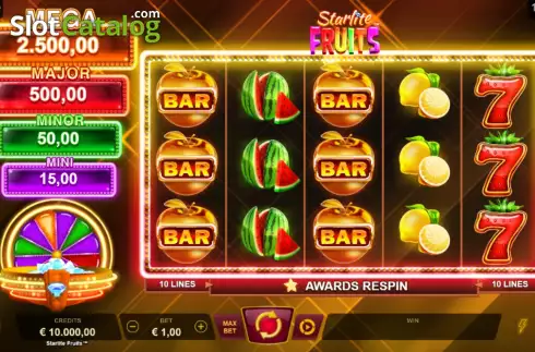 Скрин2. Starlite Fruits слот