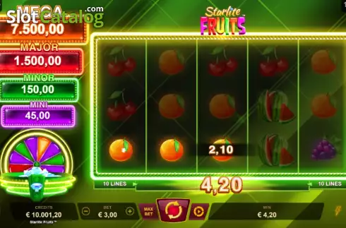 Скрин3. Starlite Fruits слот