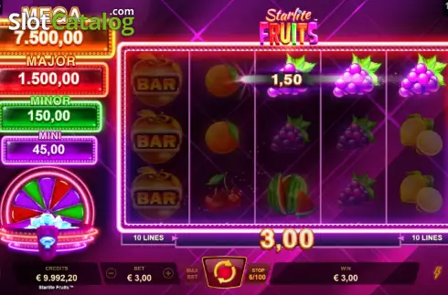 Скрин5. Starlite Fruits слот