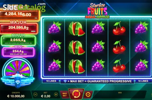 Скрин2. Starlite Fruits Mega Moolah слот