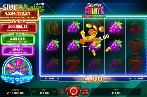 Скрин3. Starlite Fruits Mega Moolah слот